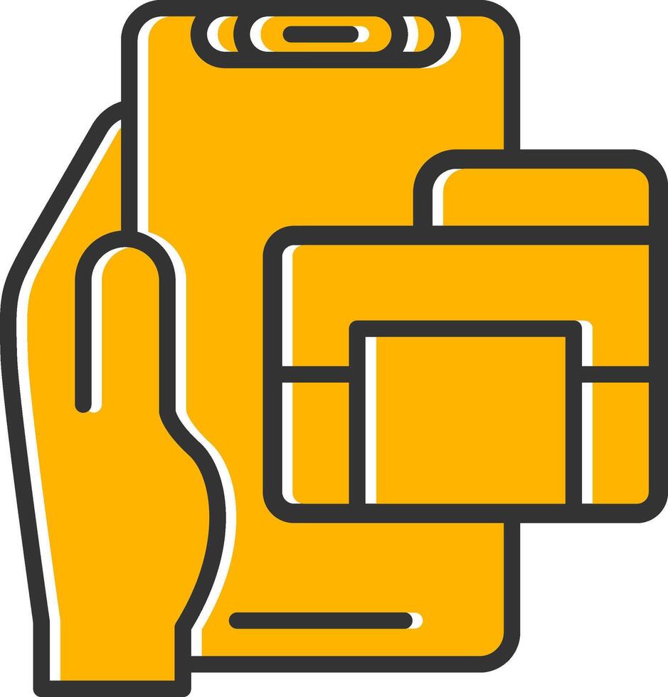 Folder Line Filled Slip Icon vector