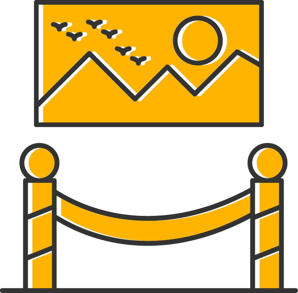 Art Exhibition Line Filled Slip Icon vector