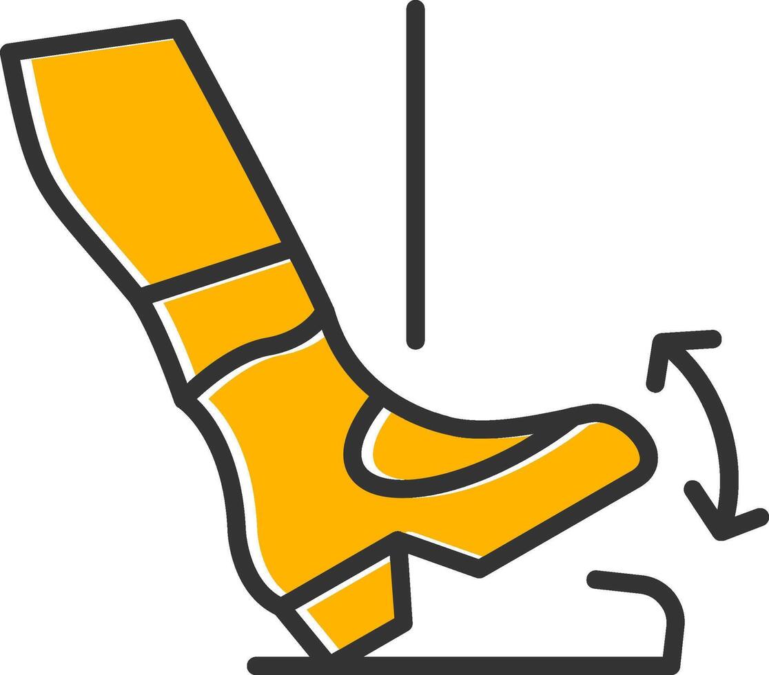 Toe Drop Line Filled Slip Icon vector
