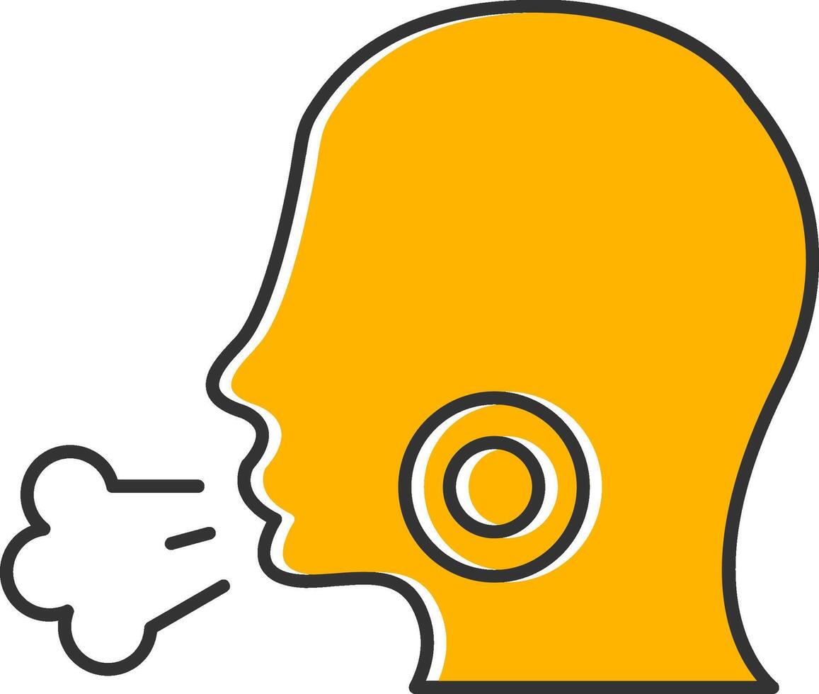 Cough Line Filled Slip Icon vector