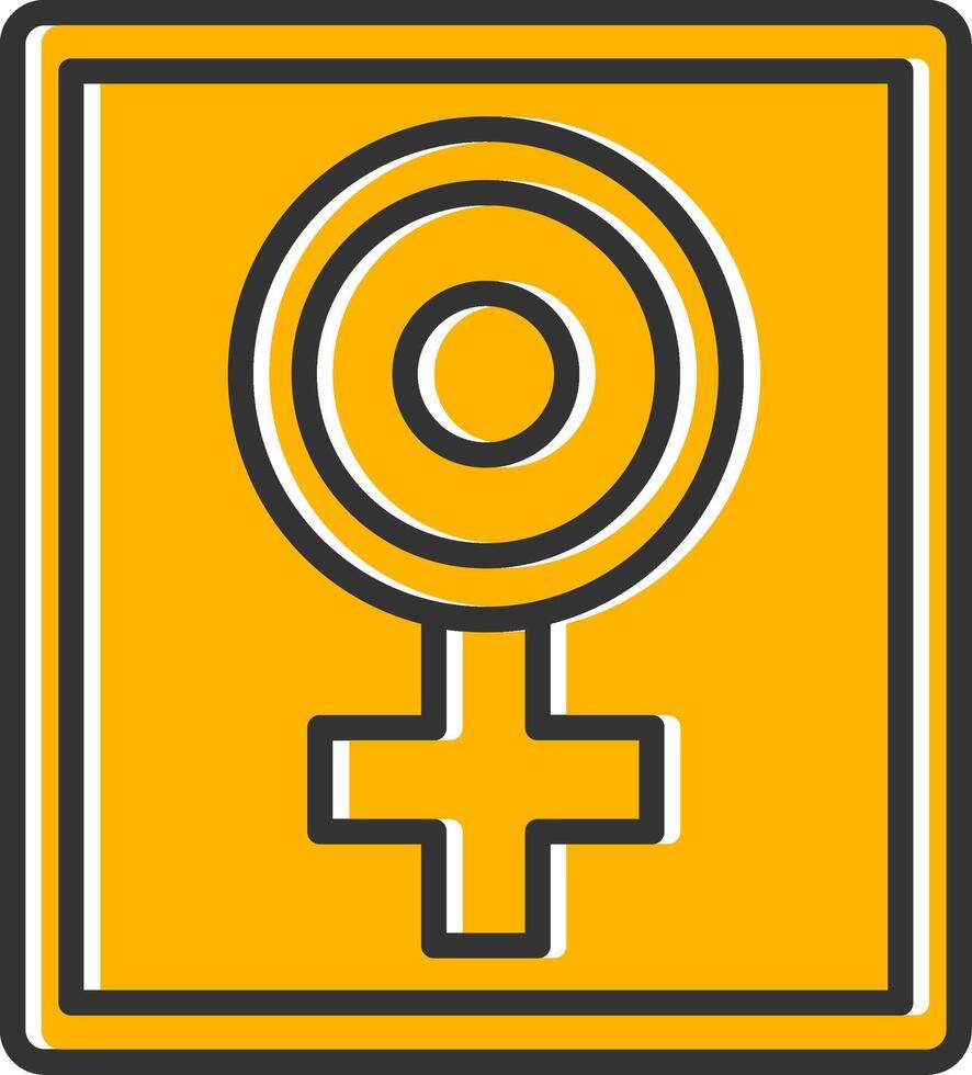 Girl Power Line Filled Slip Icon vector