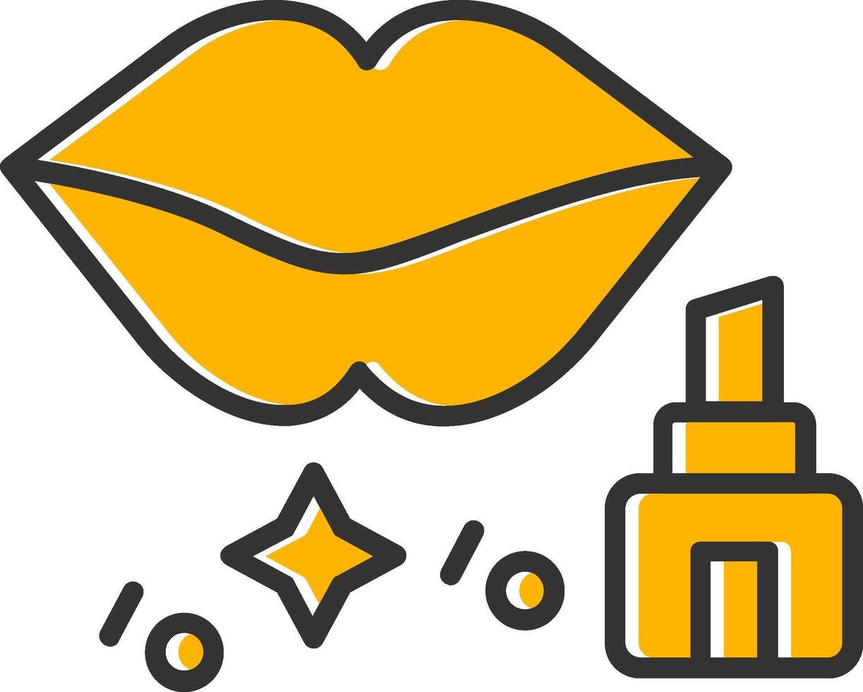 Lip Stick Line Filled Slip Icon vector
