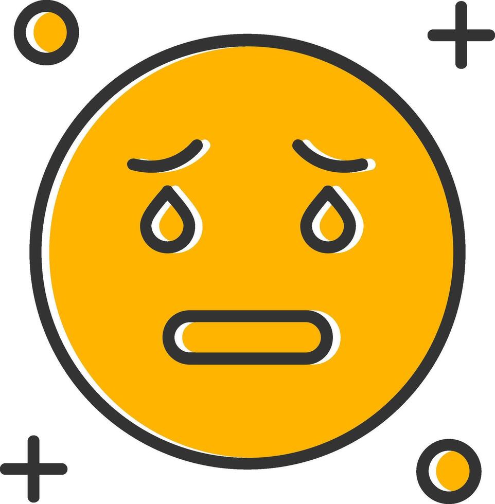 Cry Line Filled Slip Icon vector