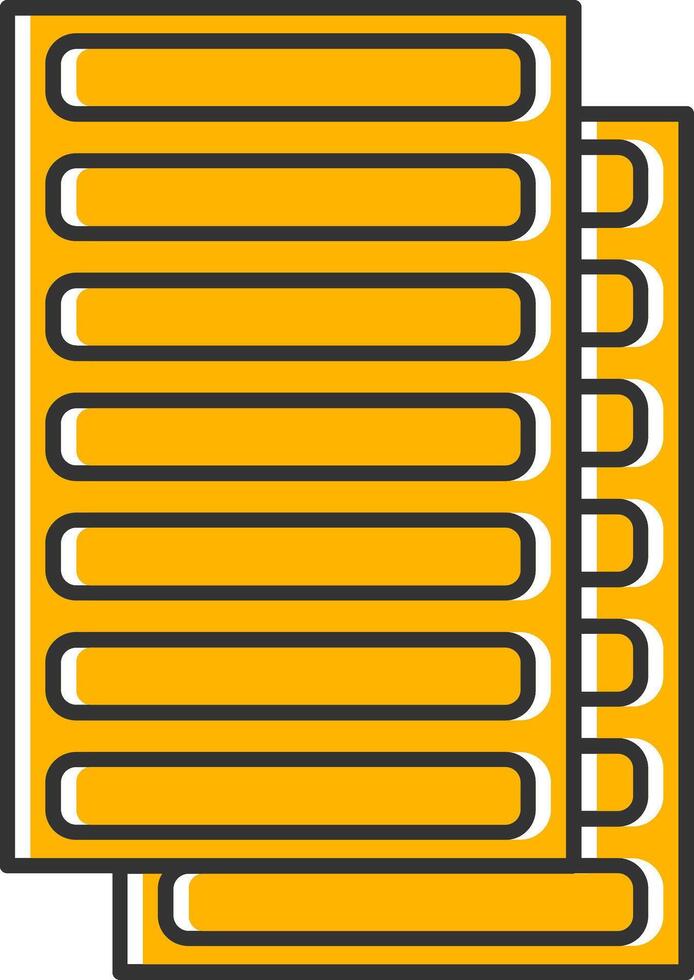 Daily Ledger Line Filled Slip Icon vector