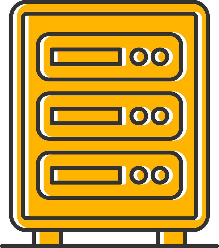 Server Line Filled Slip Icon vector