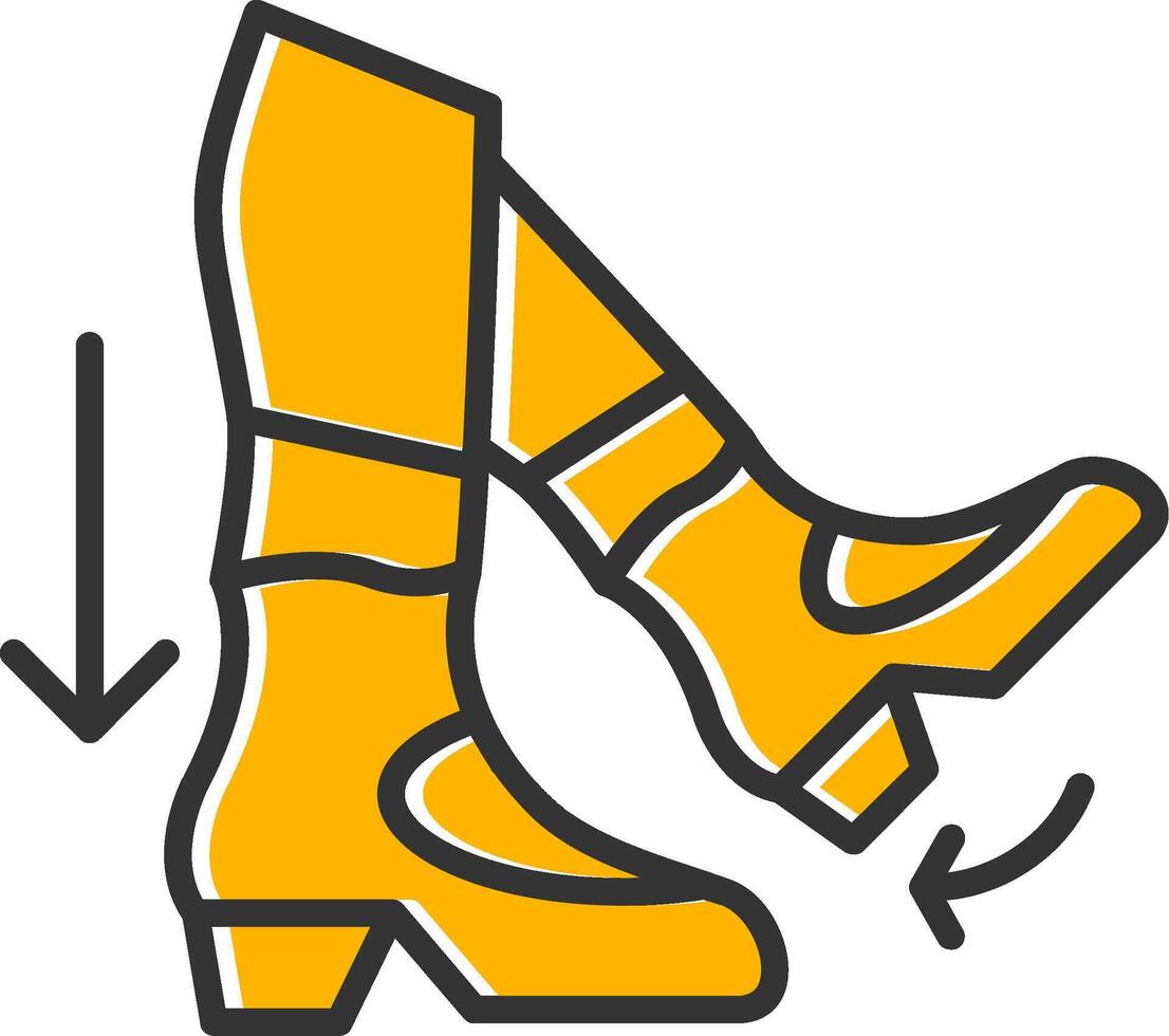 Step Back Line Filled Slip Icon vector