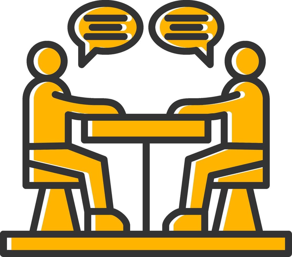 Discussion Line Filled Slip Icon vector
