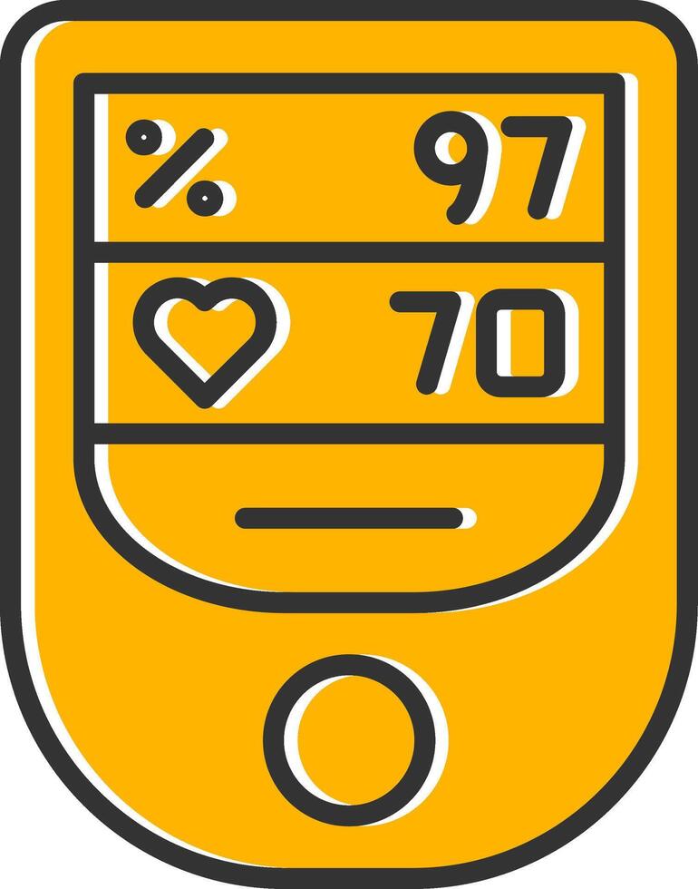 Pulse Oximeter Line Filled Slip Icon vector