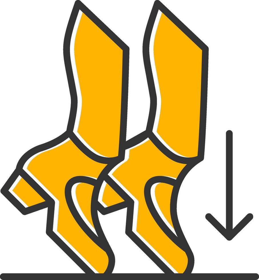 Toe Stand Line Filled Slip Icon vector