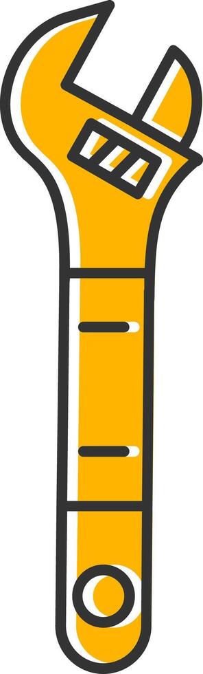 Adjustable Wrench Line Filled Slip Icon vector