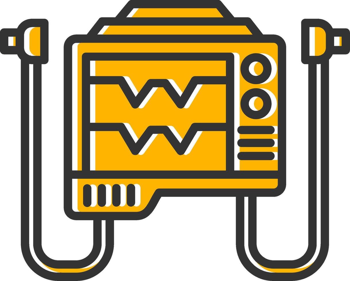 Defribillator Line Filled Slip Icon vector