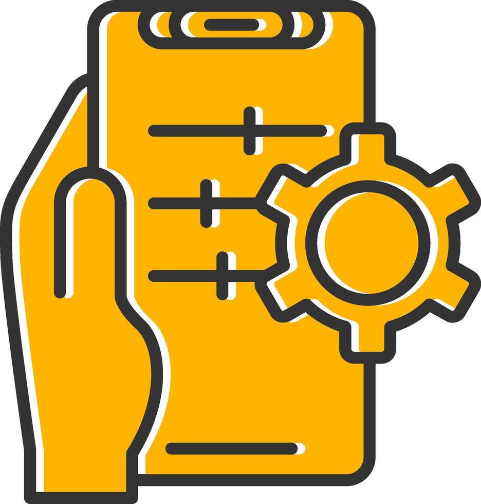 Setting Line Filled Slip Icon vector