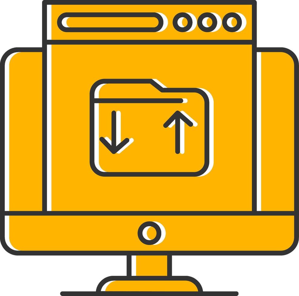 Upload Line Filled Slip Icon vector
