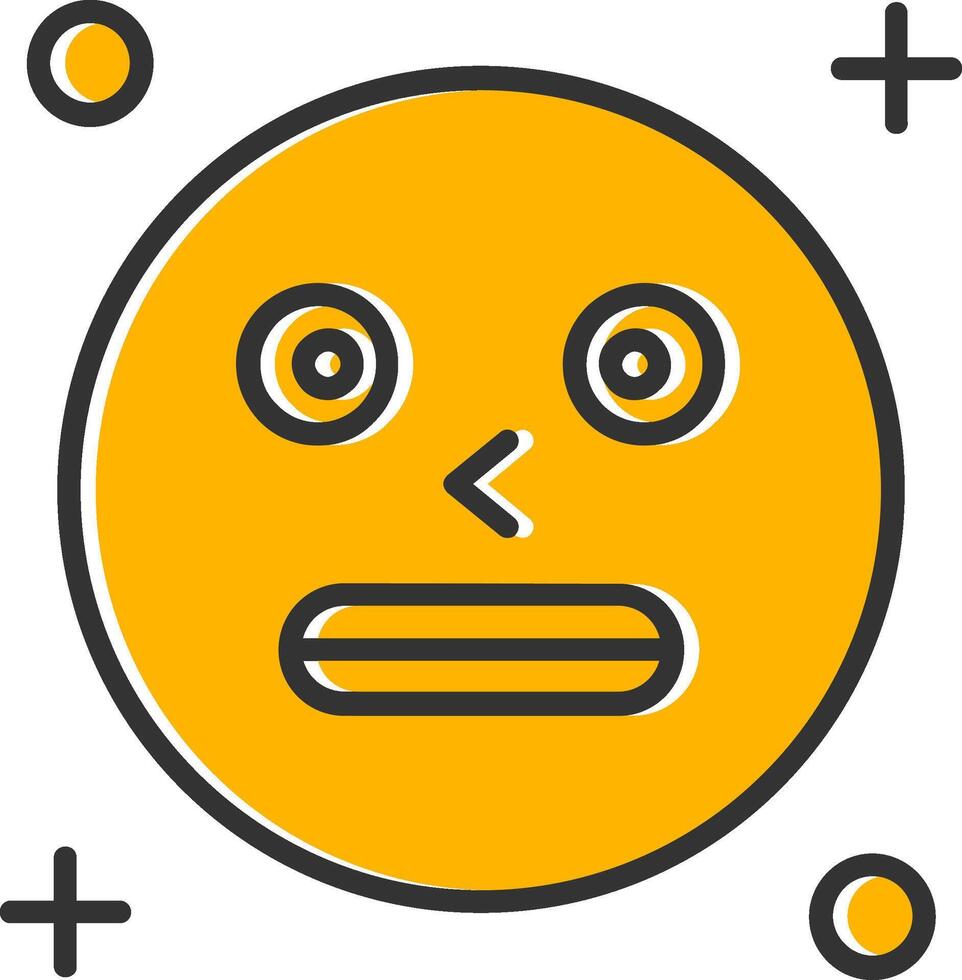 Shocked Line Filled Slip Icon vector