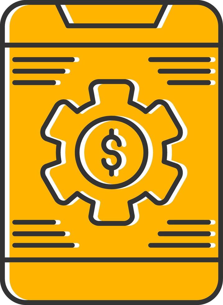Banking App Settings Line Filled Slip Icon vector