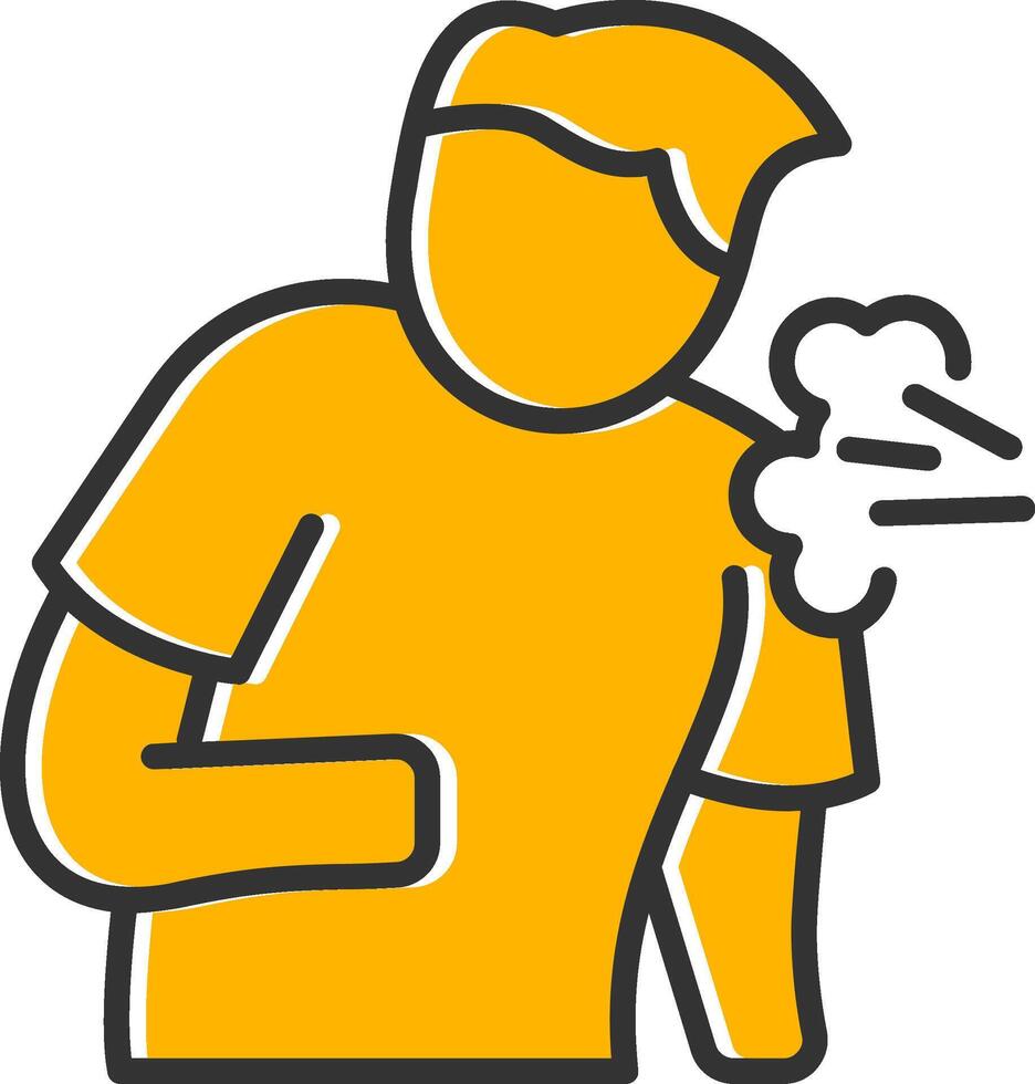 Cough Line Filled Slip Icon vector
