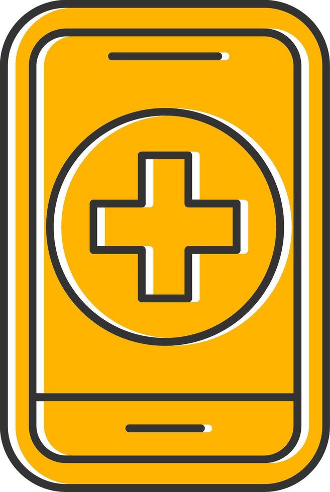 Mobile Phone Line Filled Slip Icon vector