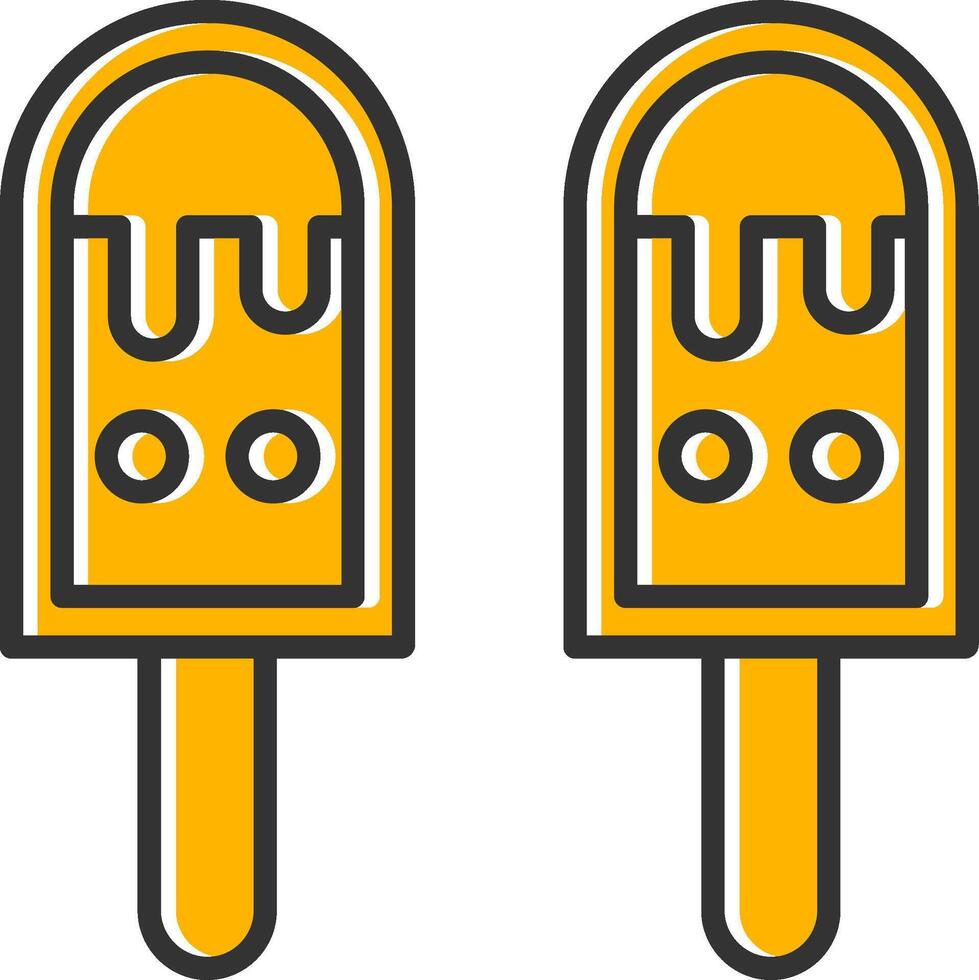 Ice Cream Line Filled Slip Icon vector