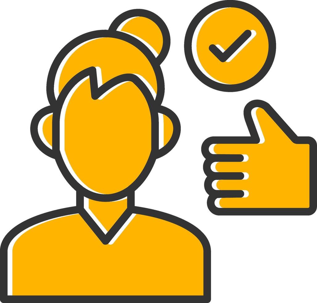 Work Done Line Filled Slip Icon vector