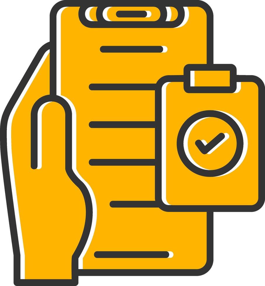 Check List Line Filled Slip Icon vector