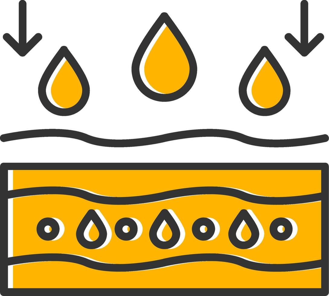 Hydrated Skin Line Filled Slip Icon vector