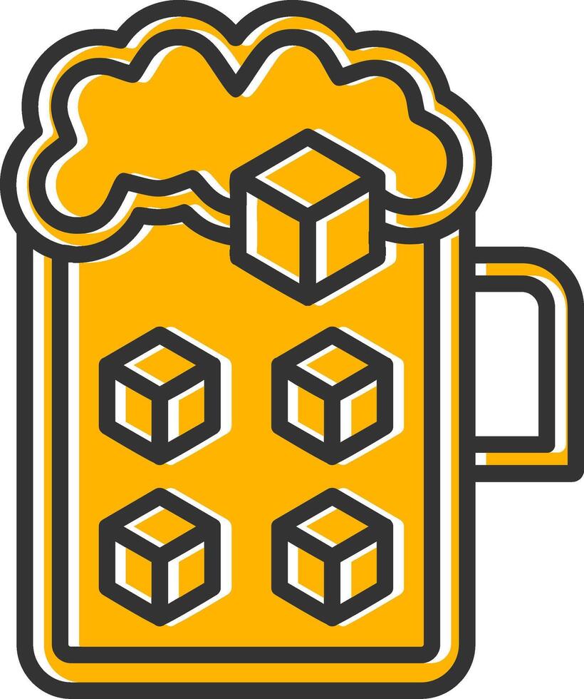 Cold Beer Line Filled Slip Icon vector
