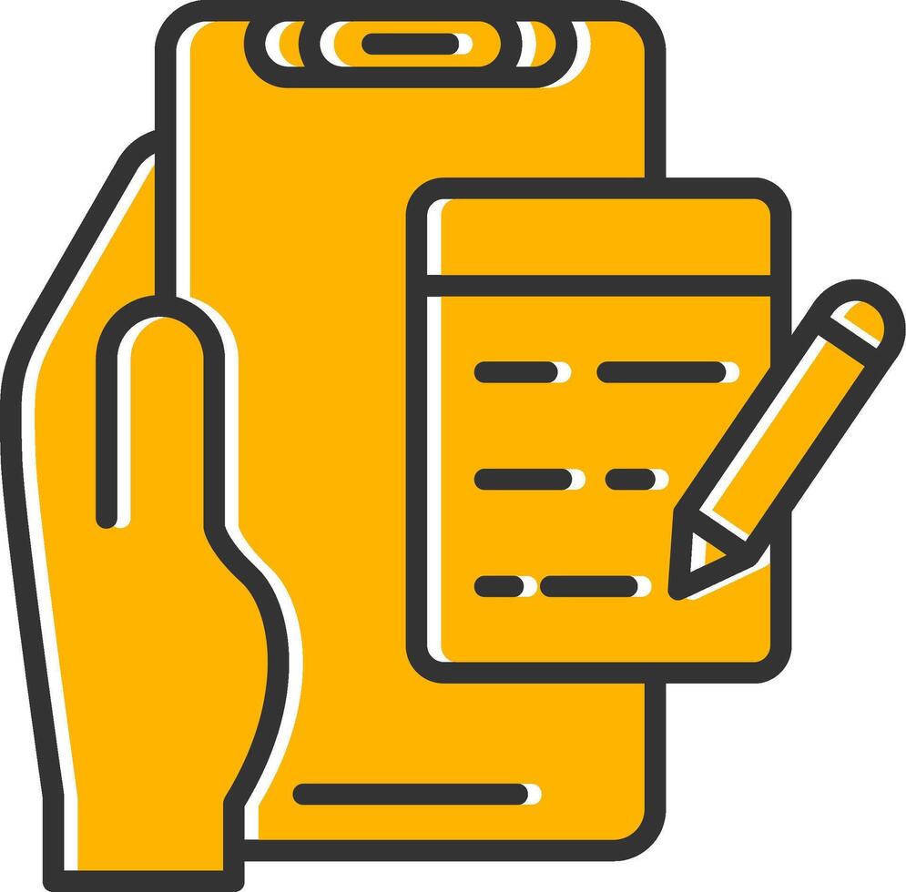 Edit Line Filled Slip Icon vector