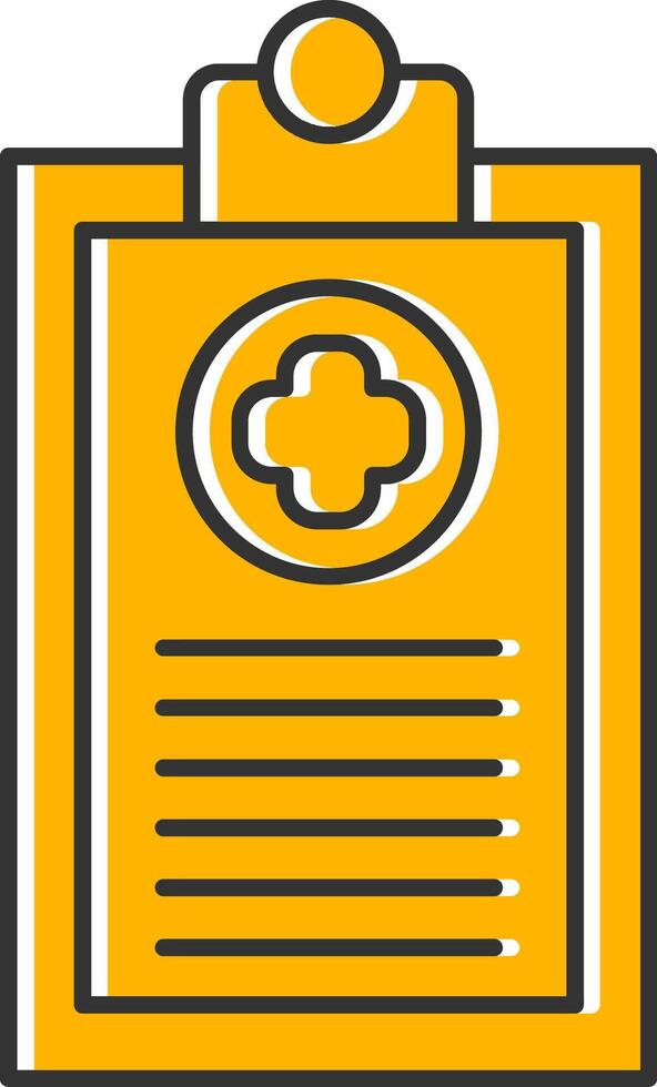 Medical Report Line Filled Slip Icon vector