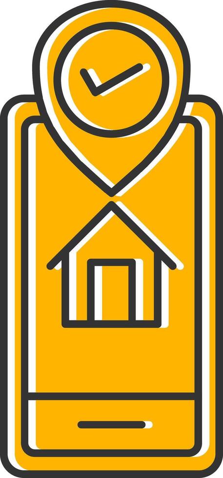 Gps Tracker Line Filled Slip Icon vector