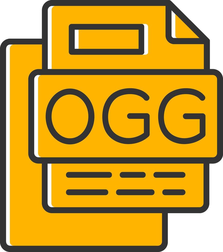 OGG File Line Filled Slip Icon vector