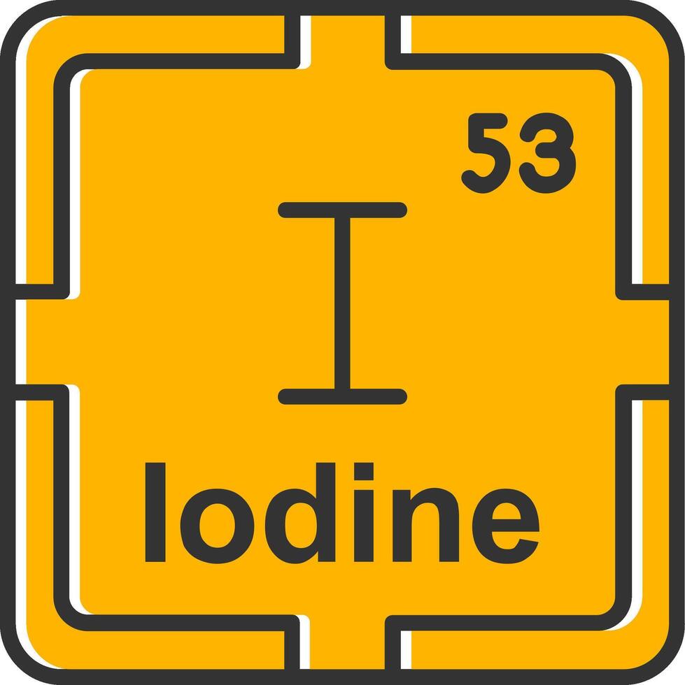 Iodine Line Filled Slip Icon vector