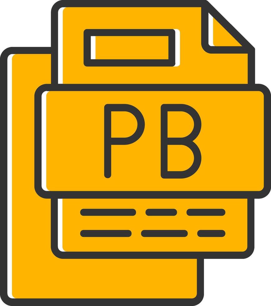 Pb File Line Filled Slip Icon vector