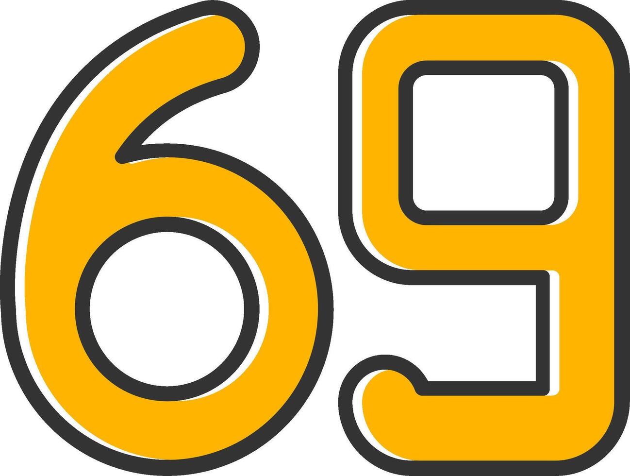 Sixty nine Line Filled Slip Icon vector