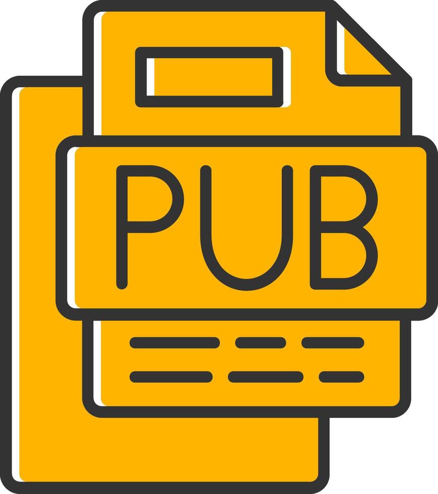 PUB File Line Filled Slip Icon vector