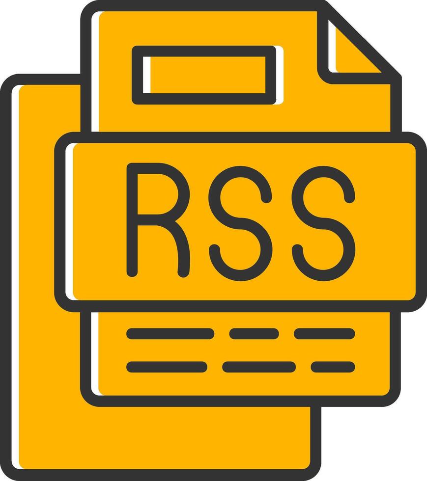 Rss File Line Filled Slip Icon vector