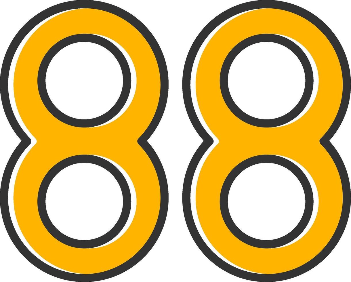 Eighty eight Line Filled Slip Icon vector