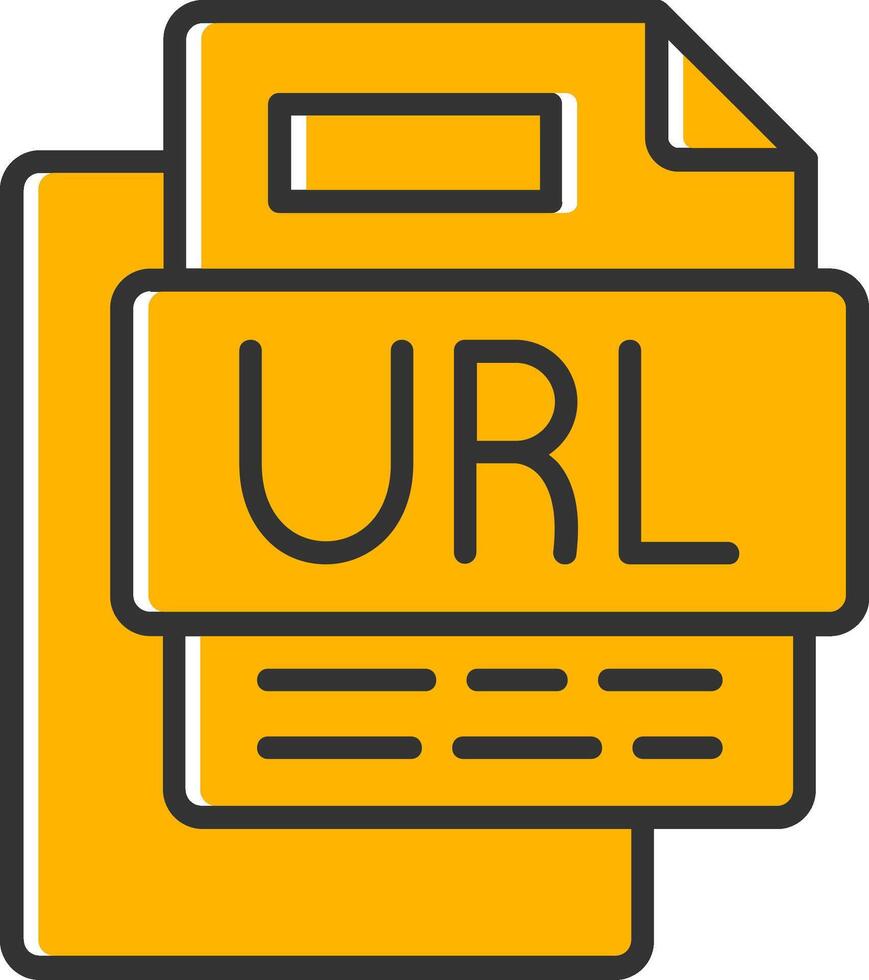 Url File Line Filled Slip Icon vector