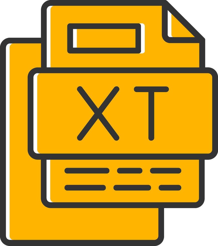 Xt File Line Filled Slip Icon vector