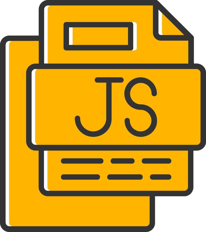 JS File Line Filled Slip Icon vector