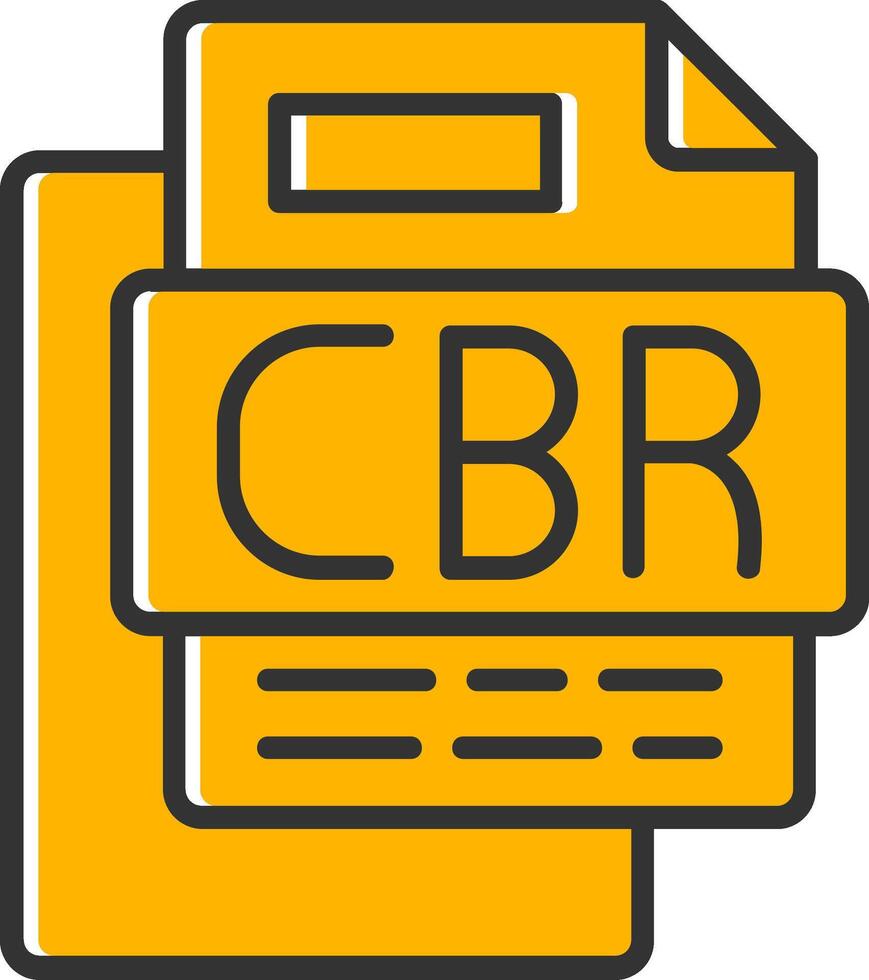 Cbr File Line Filled Slip Icon vector