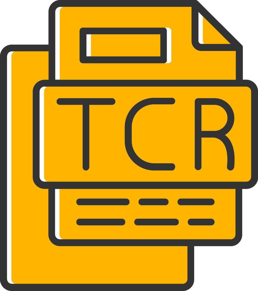 Tcr File Line Filled Slip Icon vector