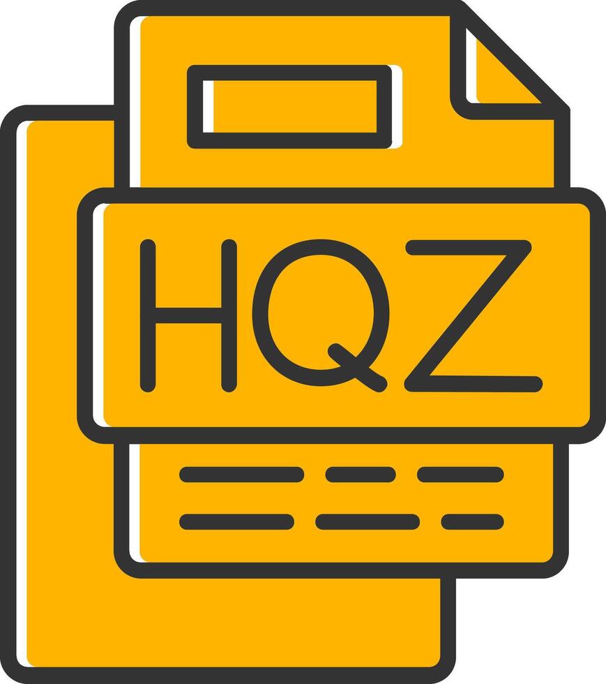 Hqz File Line Filled Slip Icon vector