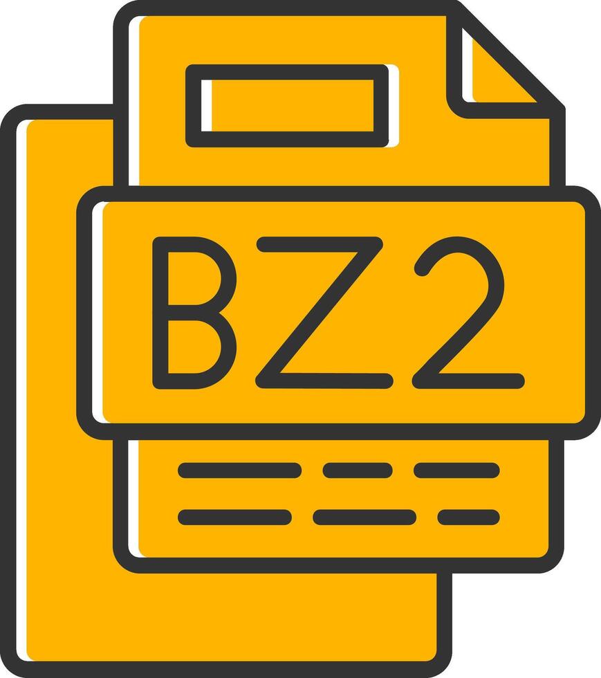 Bz2 File Line Filled Slip Icon vector