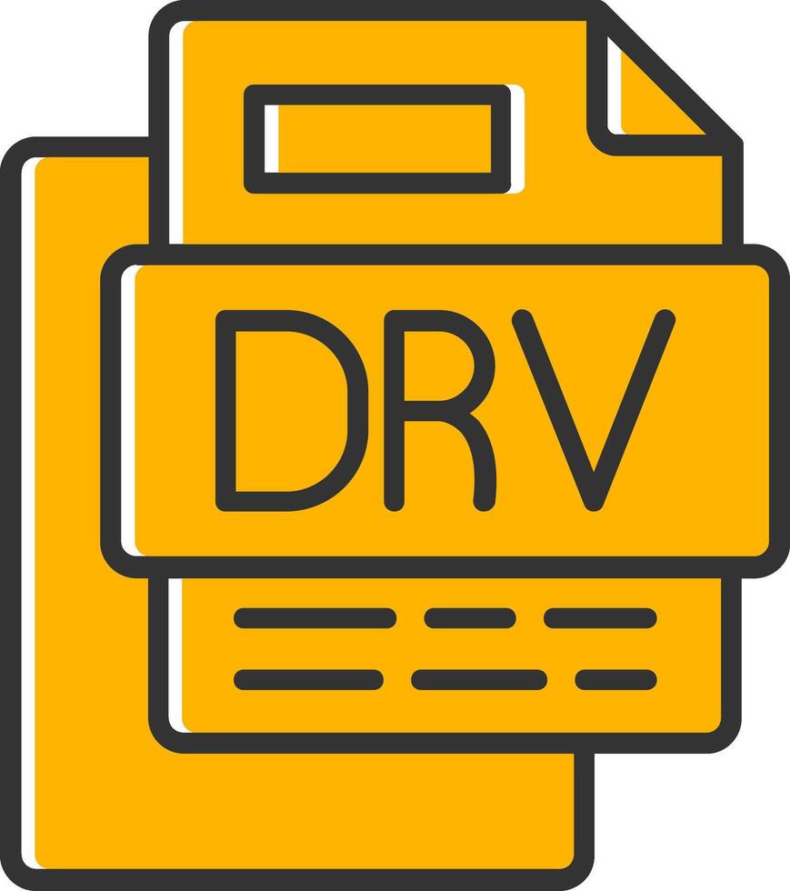 DRV File Line Filled Slip Icon vector