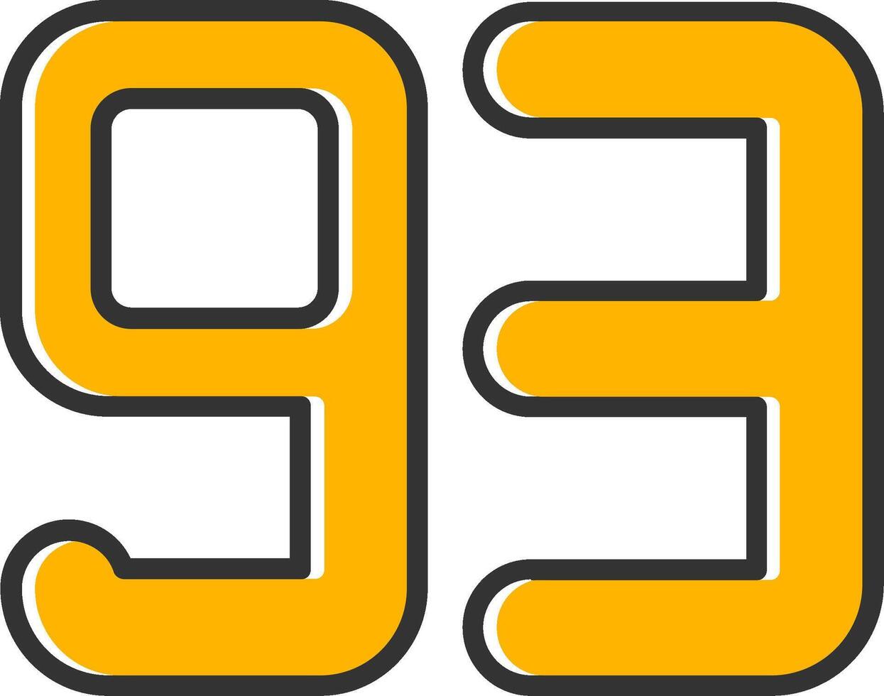 Ninety three Line Filled Slip Icon vector