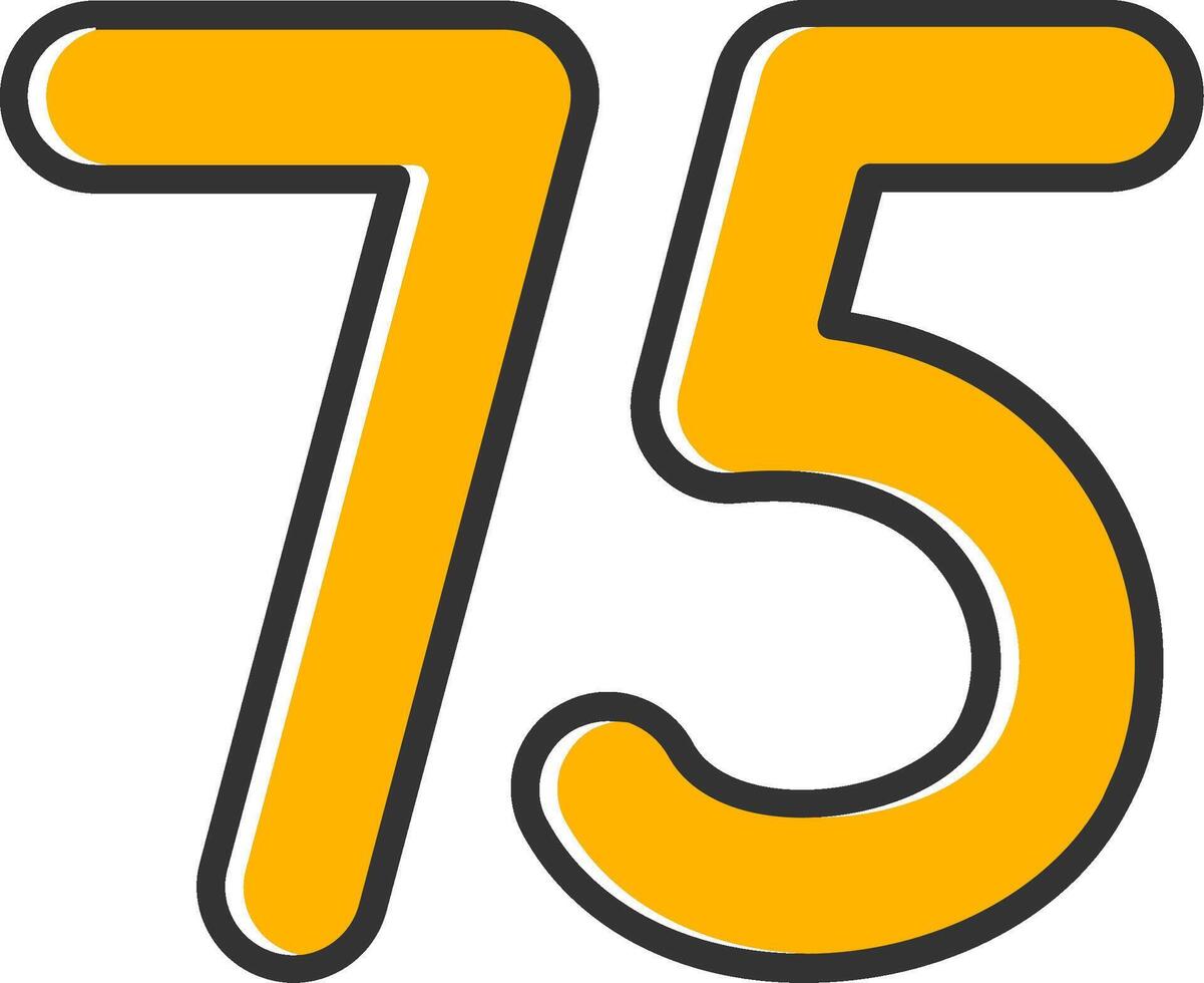 Seventy five Line Filled Slip Icon vector