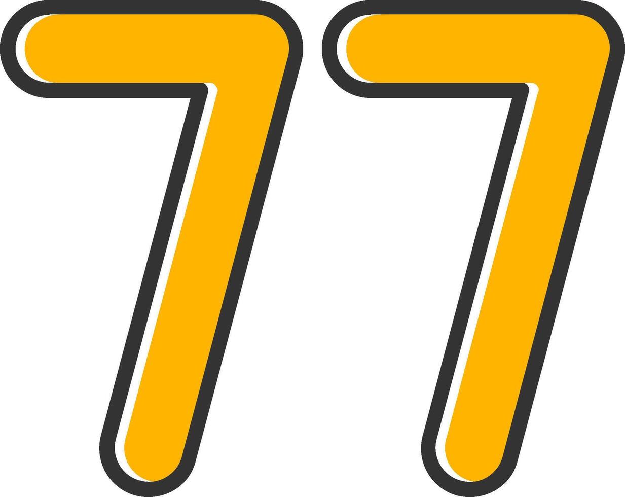 Seventy seven Line Filled Slip Icon vector
