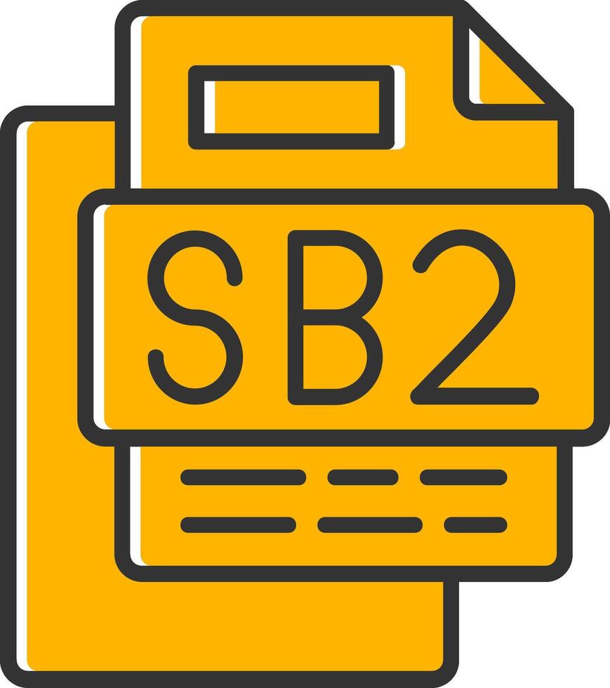 Sb2 File Line Filled Slip Icon vector