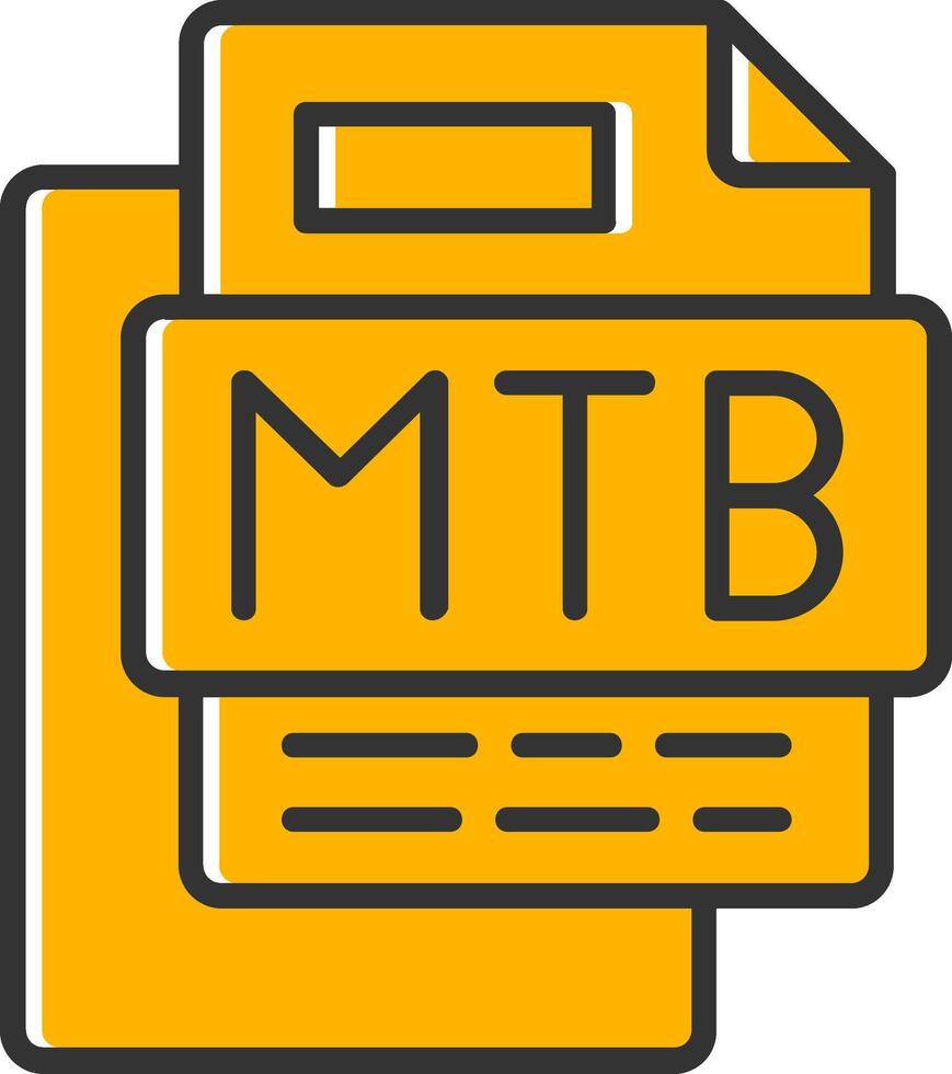 Mtb File Line Filled Slip Icon vector