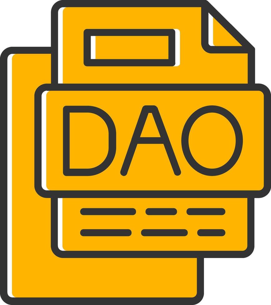 Dao File Line Filled Slip Icon vector